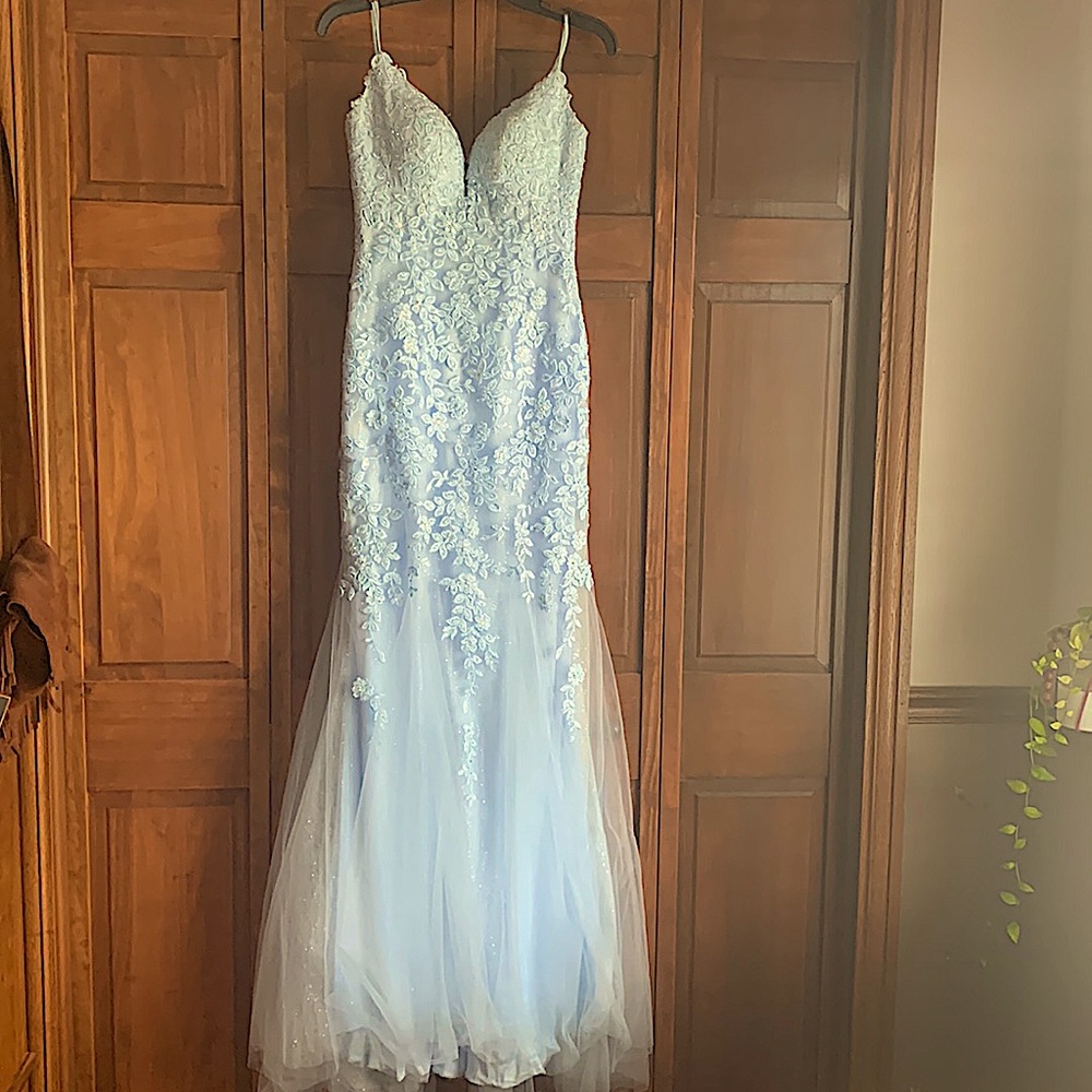 Baby blue prom dress